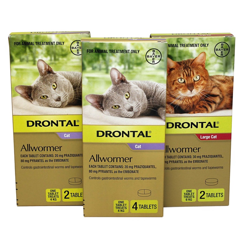 Drontal Cat Worming Tablets|4kg x 2|4kg x 4|6kg x 2