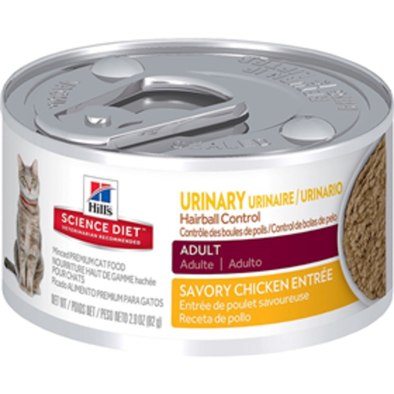 Hill’s Science Diet Adult Urinary Hairball Control Can Cat Food 2.9 oz.