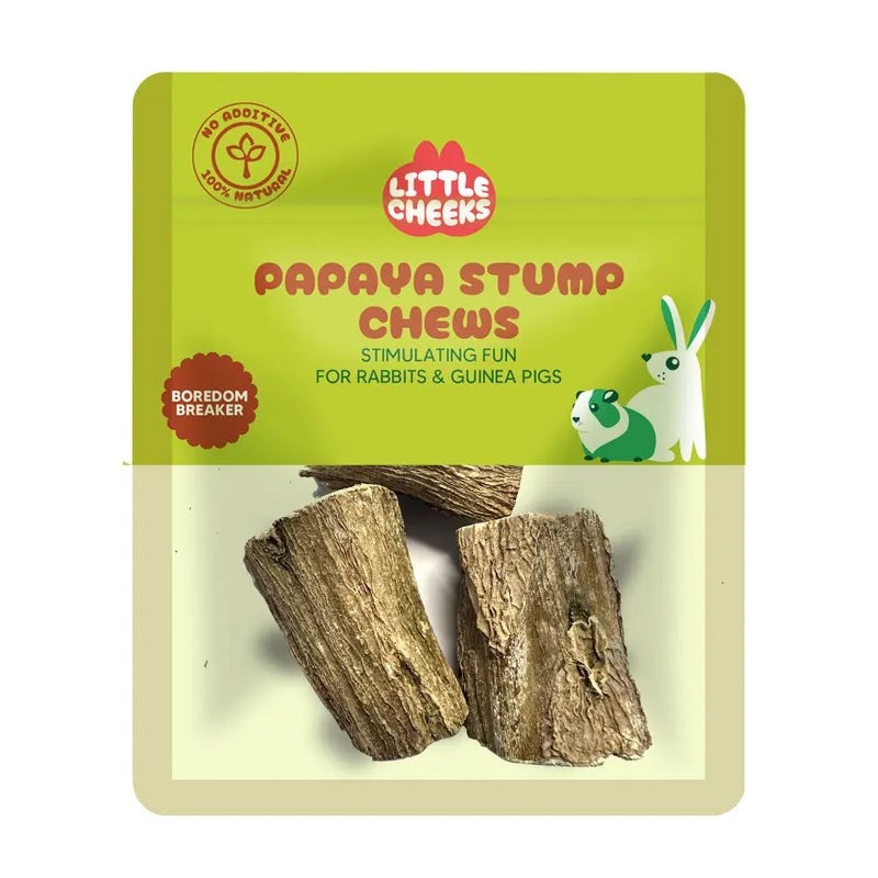 Little Cheeks Papaya Stump Chews for Rabbits & Guinea Pigs – 3 Pieces