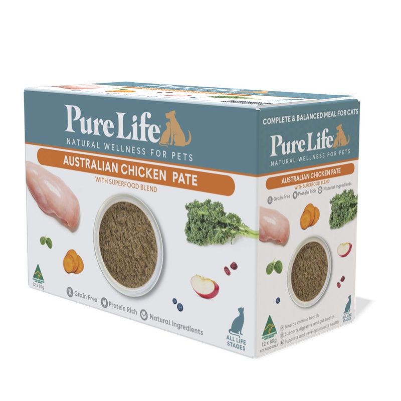 Pure Life Australian Chicken Pate Wet Cat Food 80g x 12