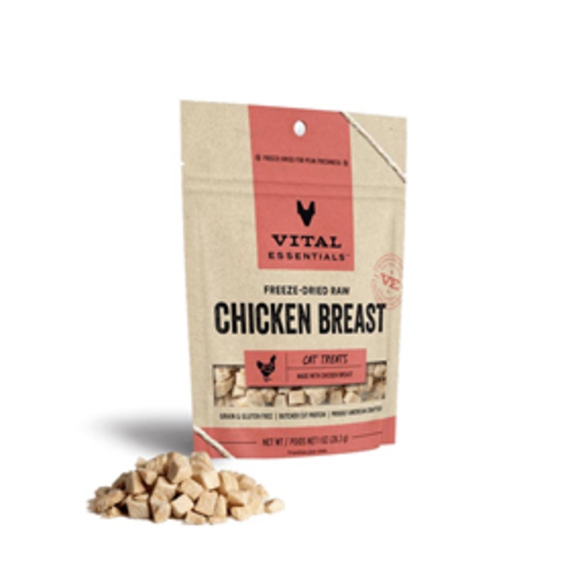 Vital Essentials Freeze-Dried Raw Chicken Breast Cat Treats 1 oz.