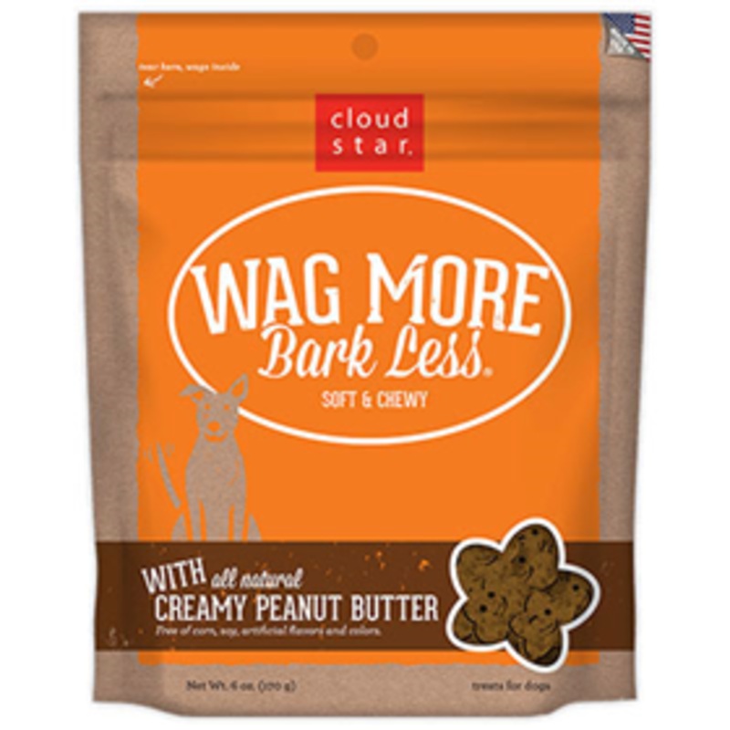 Cloud Star Wag More Bark Less Soft & Chewy Dog Treats with Creamy Peanut Butter 6 oz.