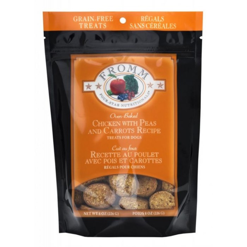 Fromm Four Star Grain Free Chicken with Peas and Carrots 8oz Bag of Dog Treats