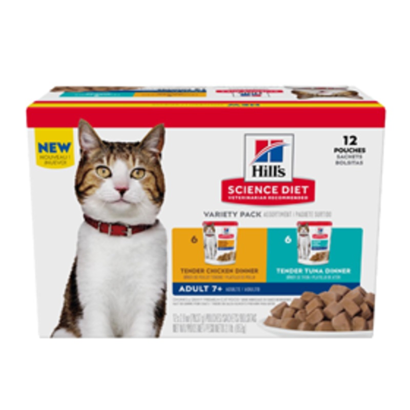 Hill’s Science Diet Adult Tender Dinner Pouch Variety Pack Chicken & Tuna Dinner 12 pk.