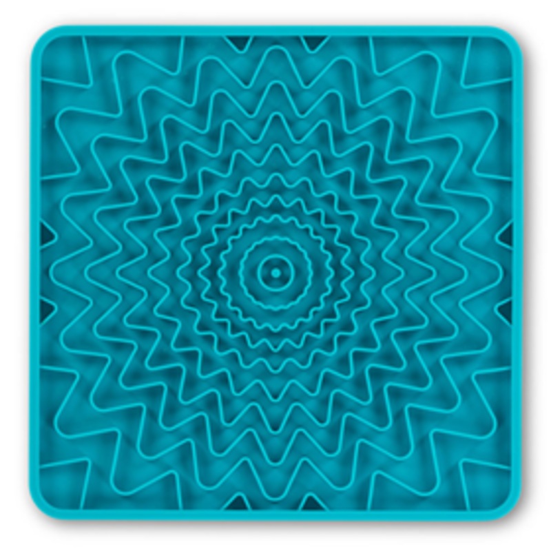 Messy Mutts Framed Interactive Silicone Lick Mat Blue 10 X 10
