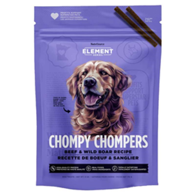 NutriSource Element Beef&Wild Boar Chompy Chompers High Protien Dog Treats 6oz