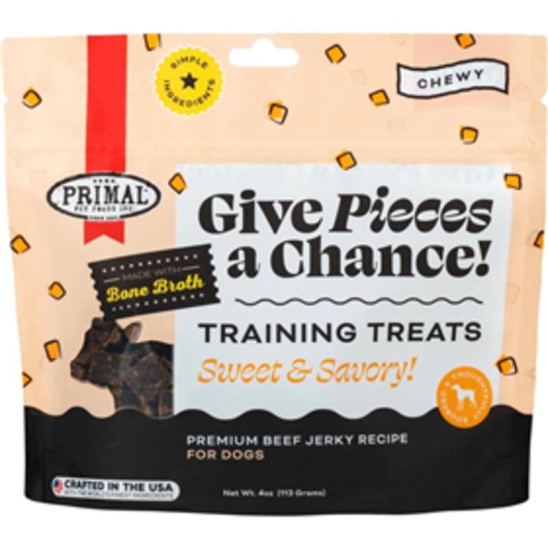 Primal Give Pieces a Chance Training Treats Chicken Jerky Recipe 4 oz.