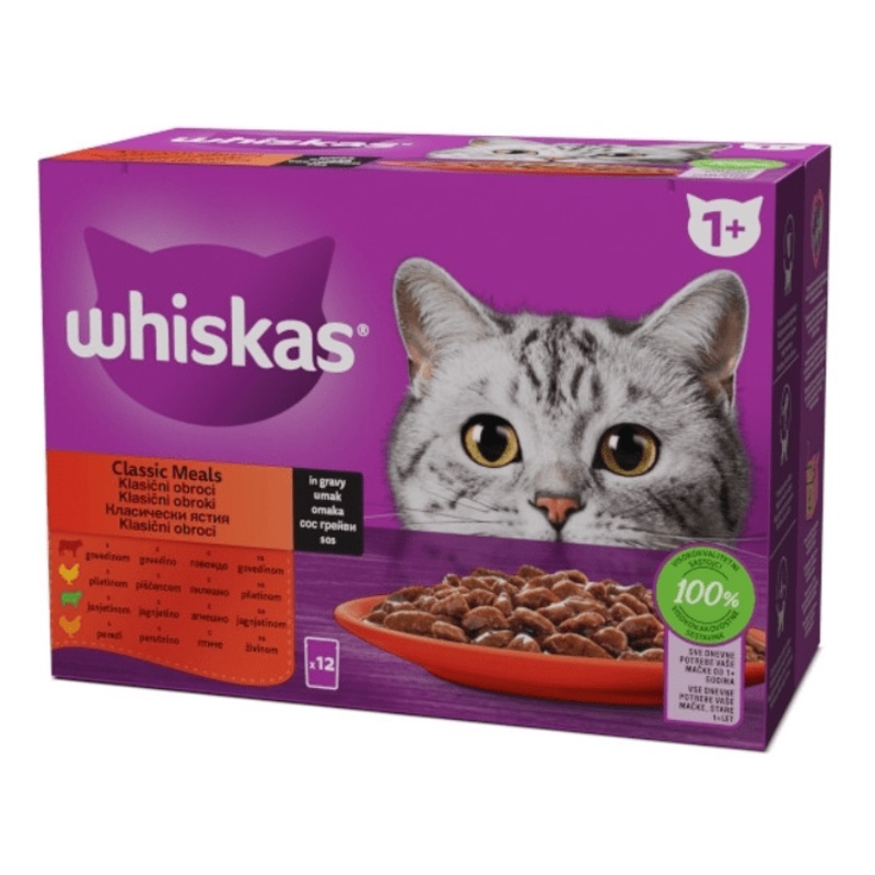 Whiskas Classic Meat Mix Meals 1+ 12x85gr