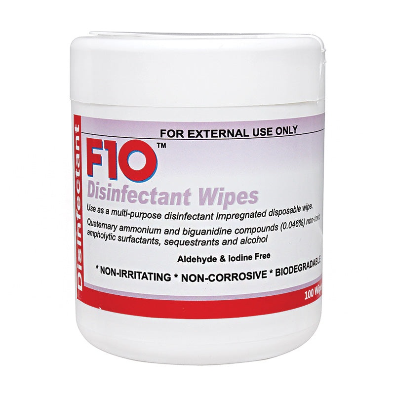 F10 Disinfectant Wipes 100’s