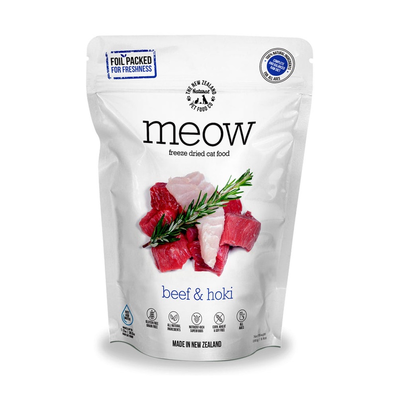 Meow Freeze Dried Cat Food – Beef & Hoki  280g