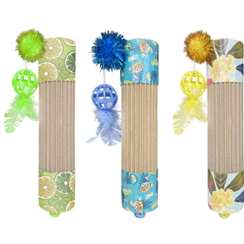 Multipet Margaritaville Roller with Pom Poms, Latice, Balls & Feathers Cat Toy