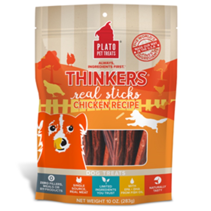Plato Pet Treats Thinkers Real Sticks Chicken Recipe Dog Treats