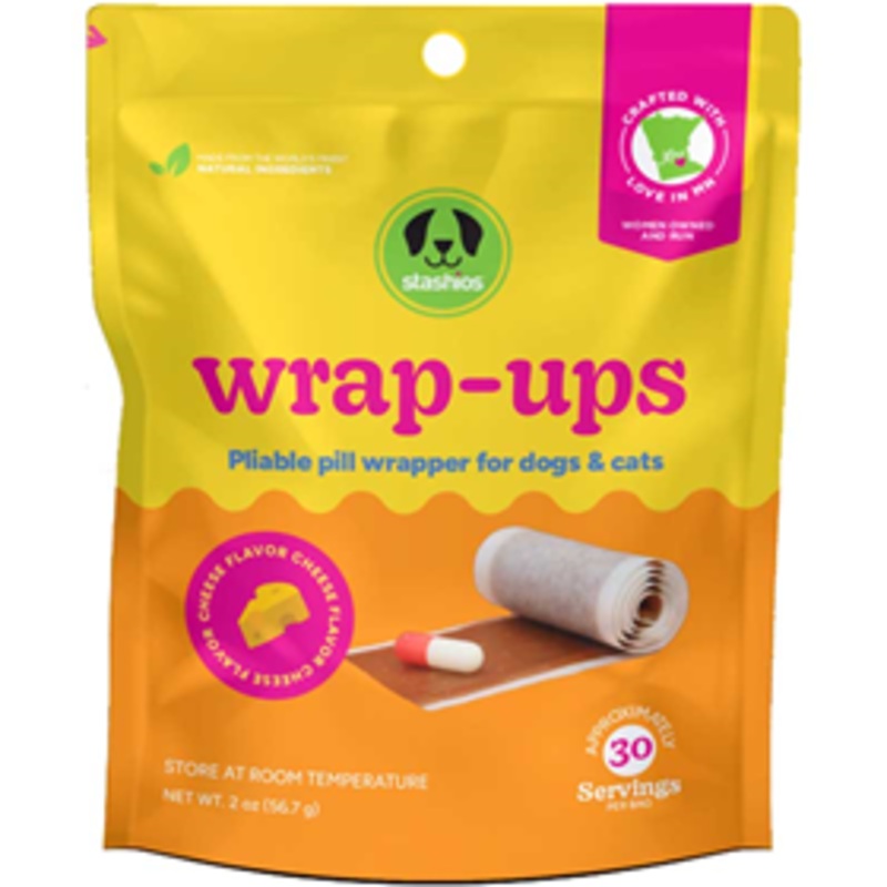 Stashios Wrap-Ups Cheese Flavor Pliable Pill Wrapper for Dogs & Cats