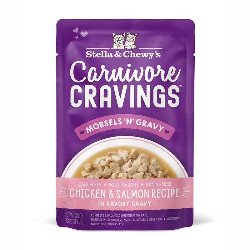 Stella & Chewy’s Cat Wet Food Carnivore Cravings Morsels’N’Gravy Chicken & Salmon 2.8oz