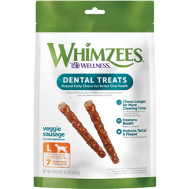 Whimzees Veggie Sausage Dog Treats Large 6 ct