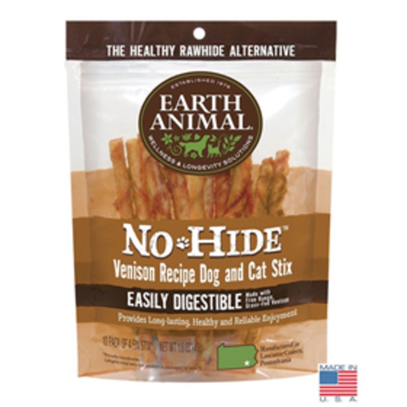 Earth Animal No-Hide Venison Stix for Dogs and Cats 10 pk