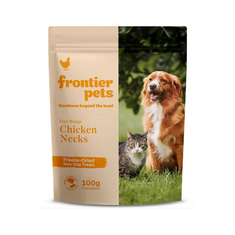 Frontier Pets Free-Range Chicken Necks Freeze-Dried Raw Treats for Dogs & Cats