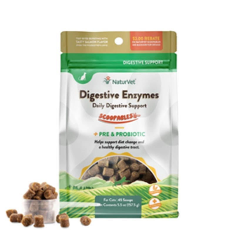 NaturVet Scoopables Digestive Enzymes Daily Digestive Support for Cats 5.5 oz.