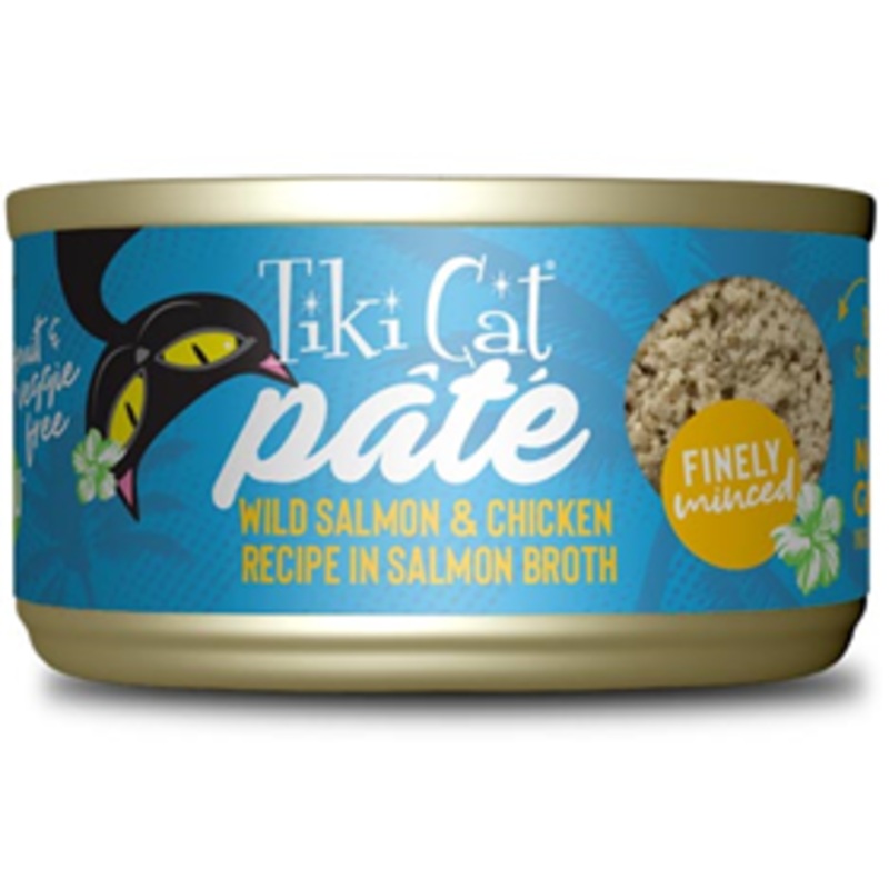 Tiki Cat Pate Wild Salmon & Chicken Recipe in Salmon Broth 2.8 oz.