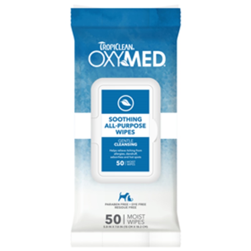 TropiClean OxyMed Soothing All Purpose Wipes 50 ct.