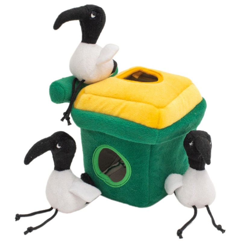 Zippy Paws Zippy Burrow – Ibis in a Wheelie Bin
