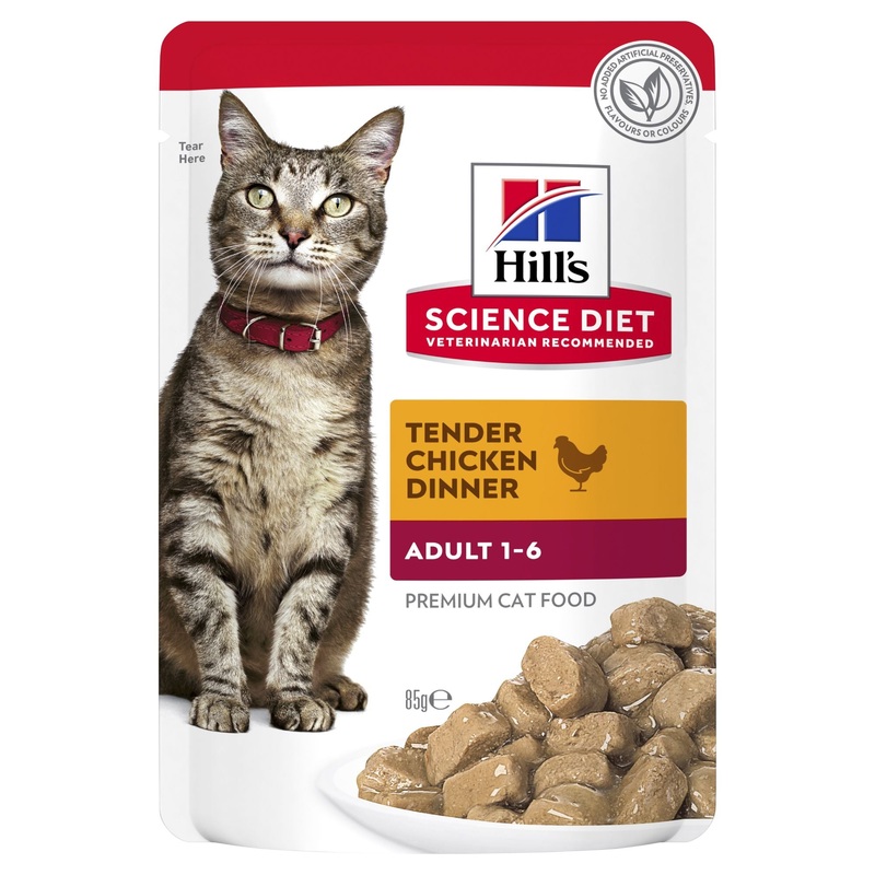 Hill’s Science Diet Feline Adult 1-6 years Tender Chicken Dinner 85g x 12
