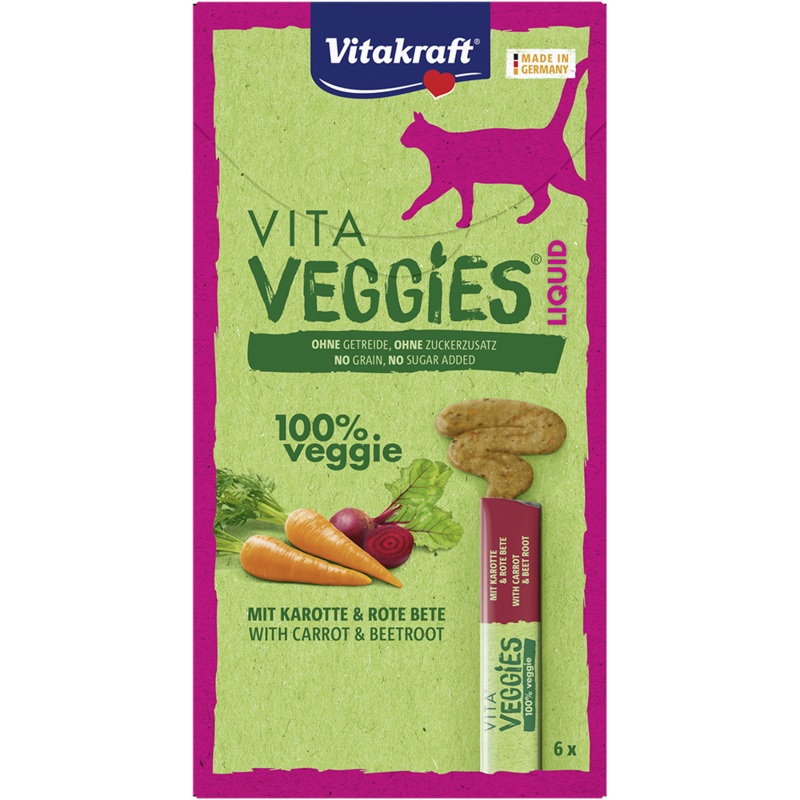 Vitakraft Cat Vita Veggies Liquid Carrot & Beetroot 15g x 6