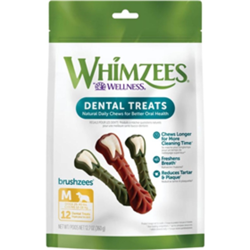 Whimzees Dental Treats Brushzees Medium 12 ct