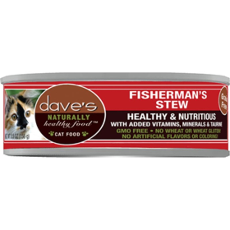 Daves Grain-Free Naturally Healthy Food Fisherman’s Stew Can Food for Cats 5.5 oz.