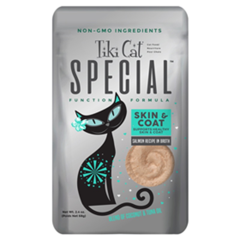 Tiki Cat Special Skin & Coat Salmon Recipe in Broth Blend of Coconut & Tuna Oil 3 oz.