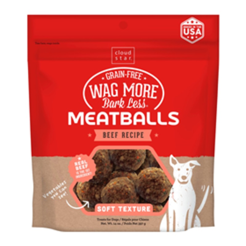 Wag More Bark Less Meatballs Beef Recipe Dog Treats 14 oz