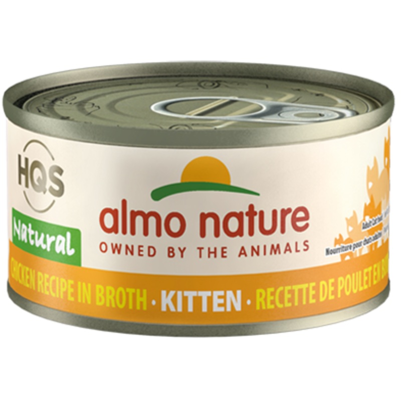 Almo Nature HQS Natural Chicken In Broth Kitten Formula Canned Cat Food: 2.47- Oz Cans, Case of 24