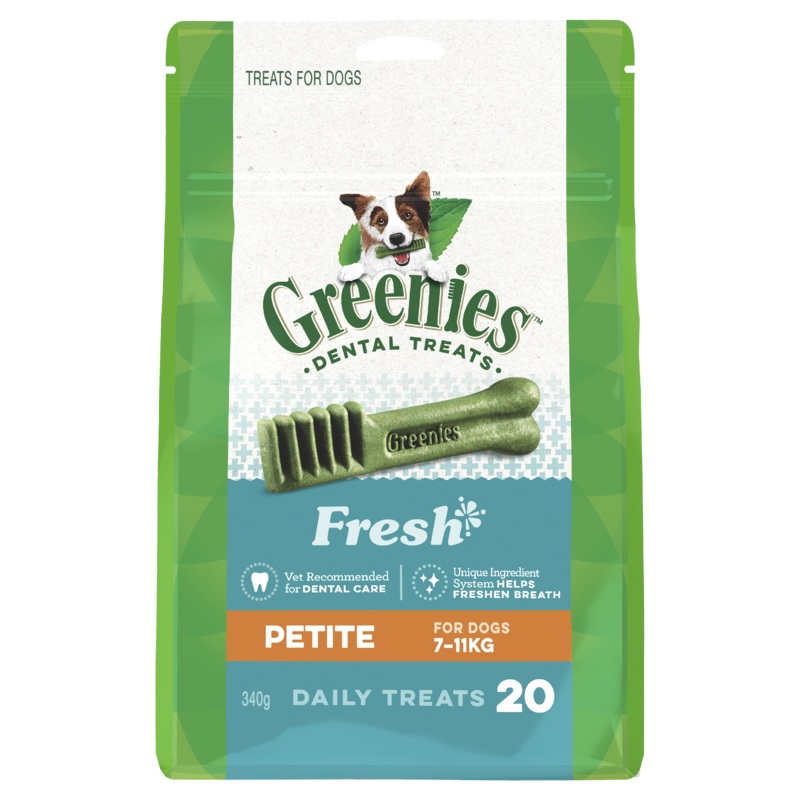 Greenies Dog Fresh Mint Dental Health Treats for Petite Dogs 340g