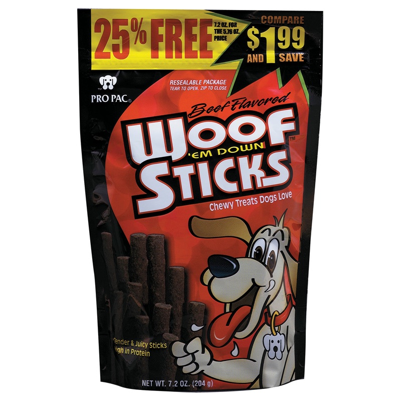 Pro Pac Beef Flavored Woof ‘Em Down Sticks Dog Treats