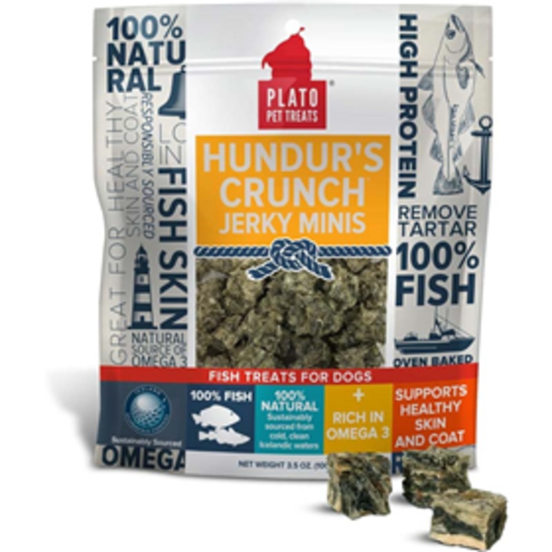 Plato Pet Treats Hundurs Crunch Jerky Minis 3.5 oz.