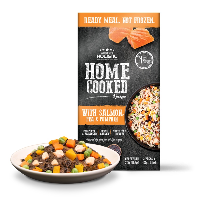 Absolute Holistic Dog Home Cooked Recipe Salmon, Pea & Pumpkin 375g