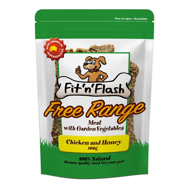 Fit’n’Flash Free Range Dog Treats With Chicken & Honey 100g