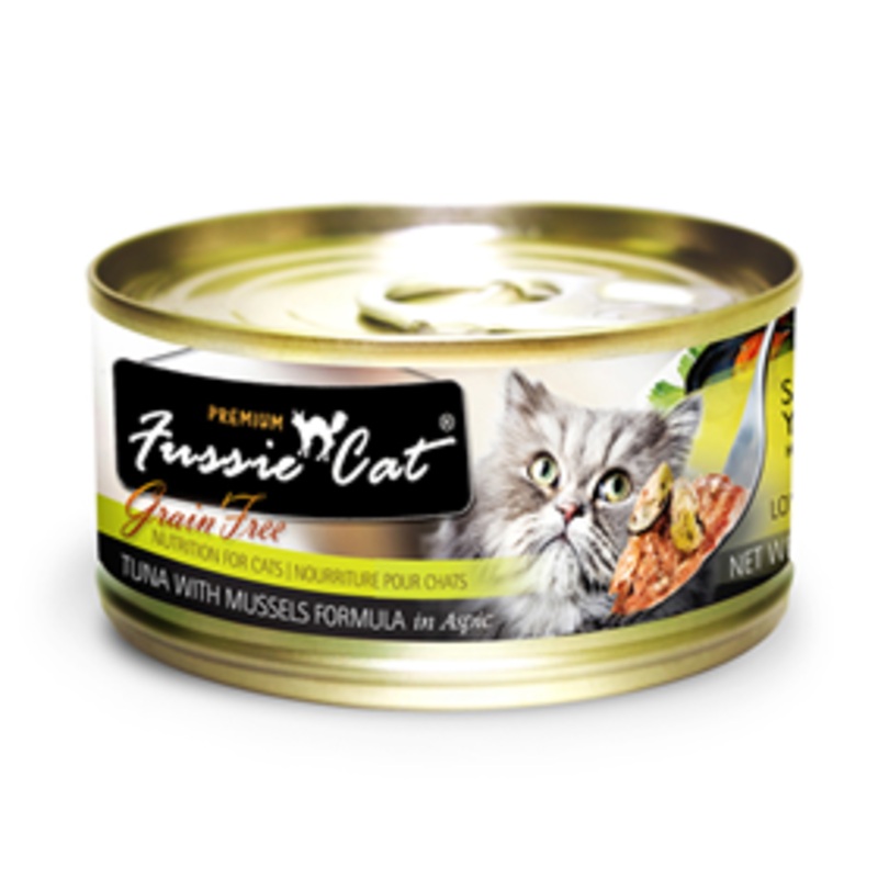 Fussie Cat Premium Grain Free Tuna & Mussel 2.82oz Can