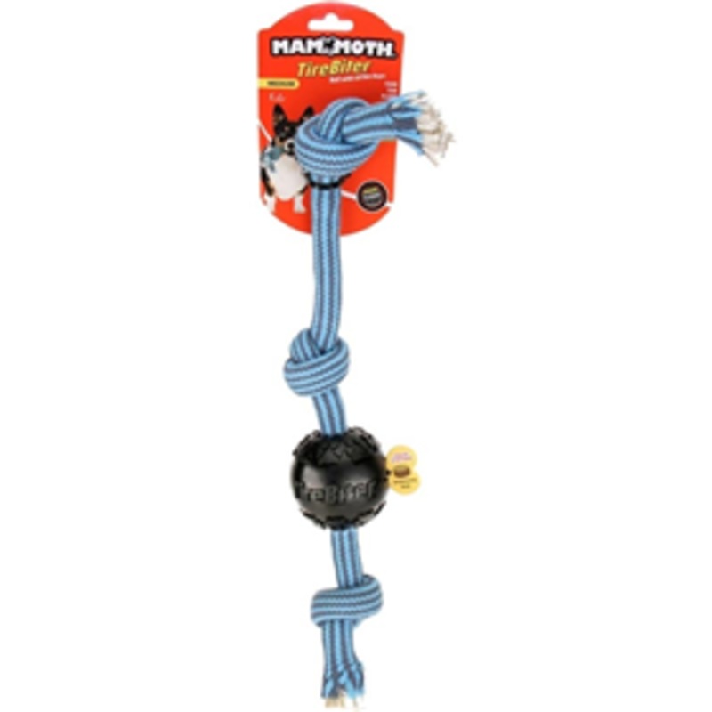 Mammoth TireBiter Ball with Treat Station & EXTRA 3 Knot Rope Bone 20 in