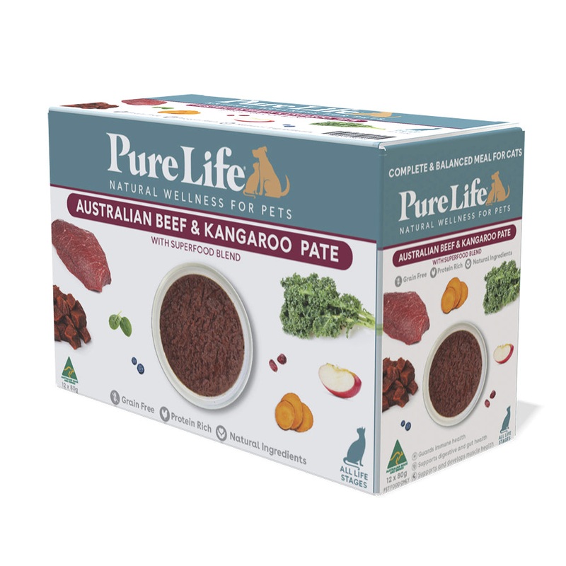 Pure Life Australian Beef & Kangaroo Pate Wet Cat Food 80g x 12