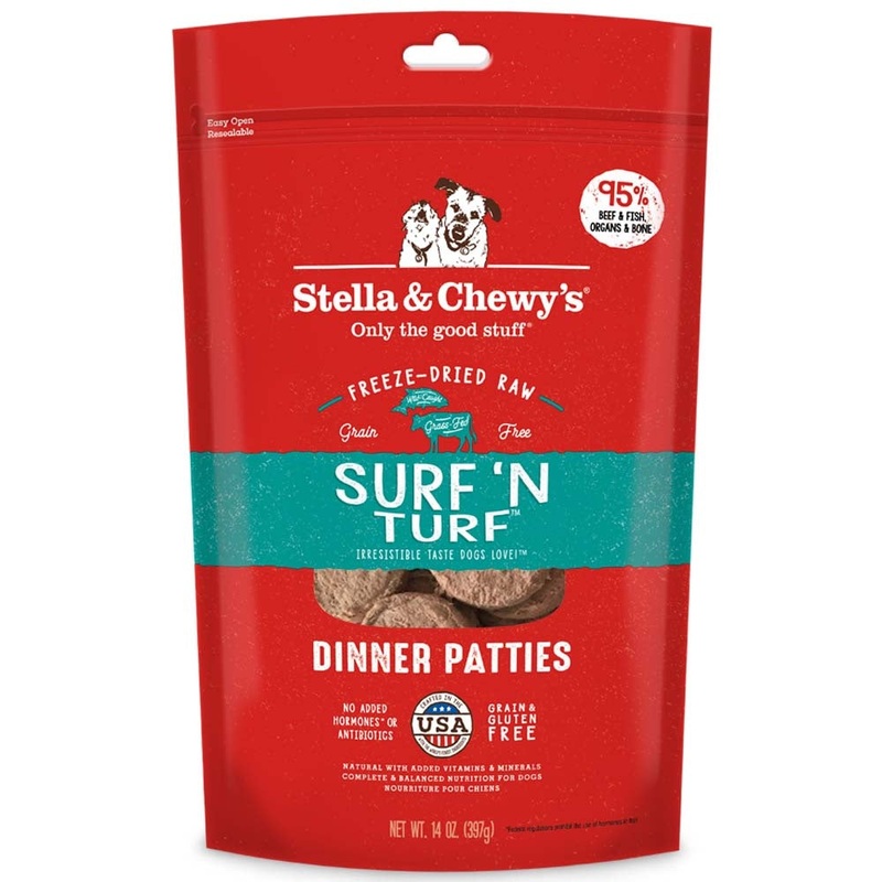 Stella & Chewy’s Surf ‘N Turf Grain Free Dinner Patties Freeze Dried Raw Dog Food