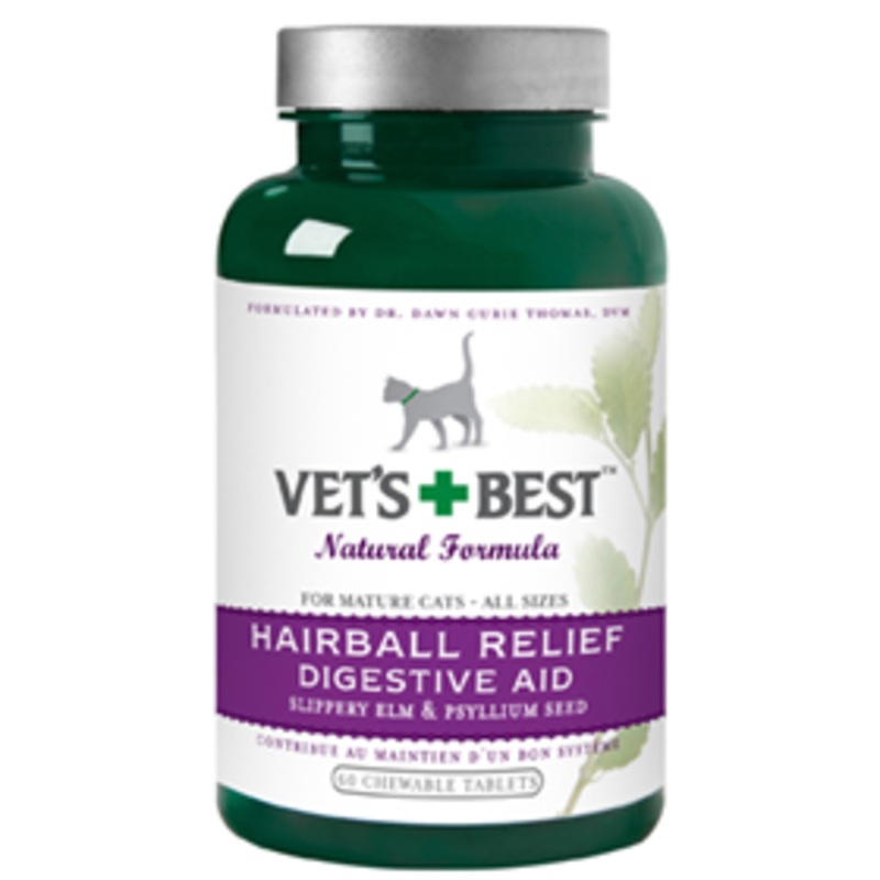 Vet’s + Best Hairball Relief Digestive Aid Tablets 60 ct.