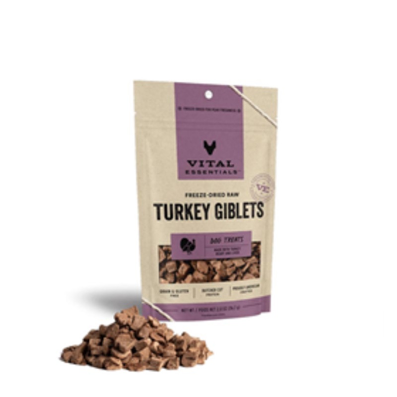 Vital Essentials Freeze-Dried Raw Turkey Giblets Dog Treats 2 oz.