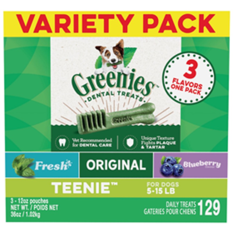 Greenies Variety Pack Teenie for Dogs 5-15 lbs. 36 oz.