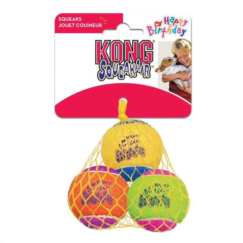 KONG SqueakAir Balls – Happy Birthday 3pack