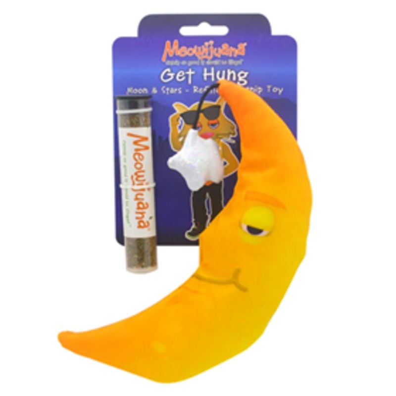 Meowijuana Get Hung Moon & Stars Refillable Catnip Toy