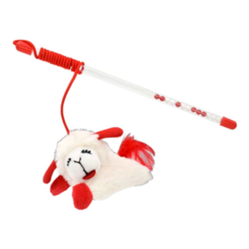 Multipet Lamb Chop Refillable Catnip Wand 12in