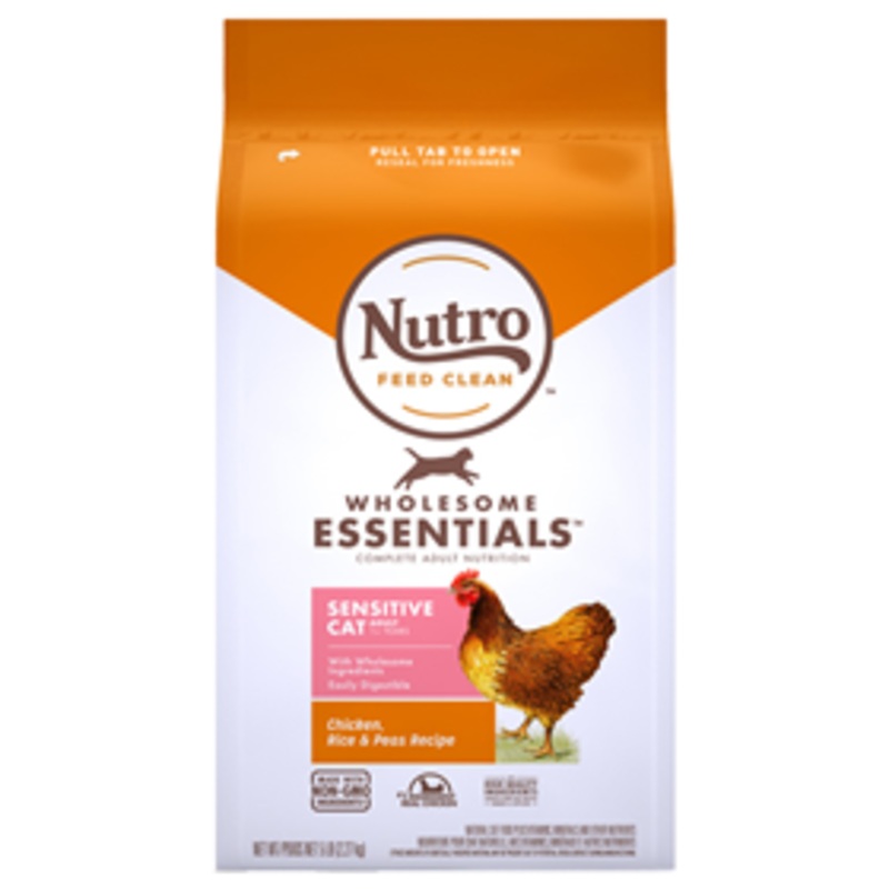 Nutro Wholesome Essentials Sensitive Cat Chicken, Rice and Peas Recipe 5 lbs.