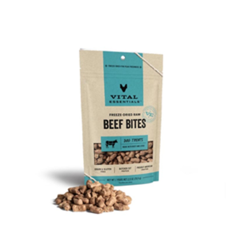 Vital Essentials Freeze-Dried Raw Beef Bites Dog Treats 2.5 oz.