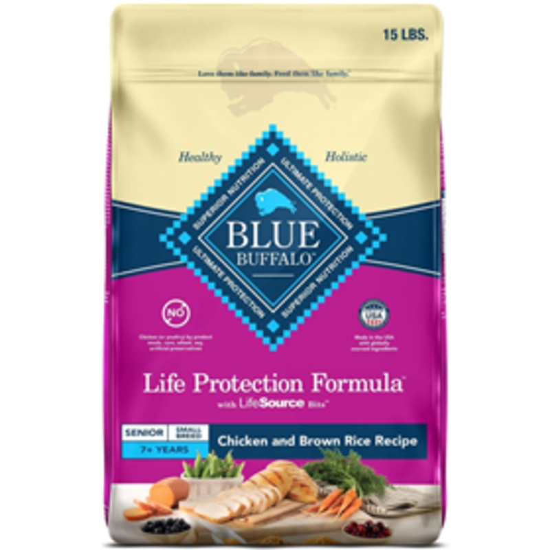 Blue Buffalo Life Protection Formula Small Breed Senior Chicken & Brown Rice Recipe Dry Dog Food 15 lbs